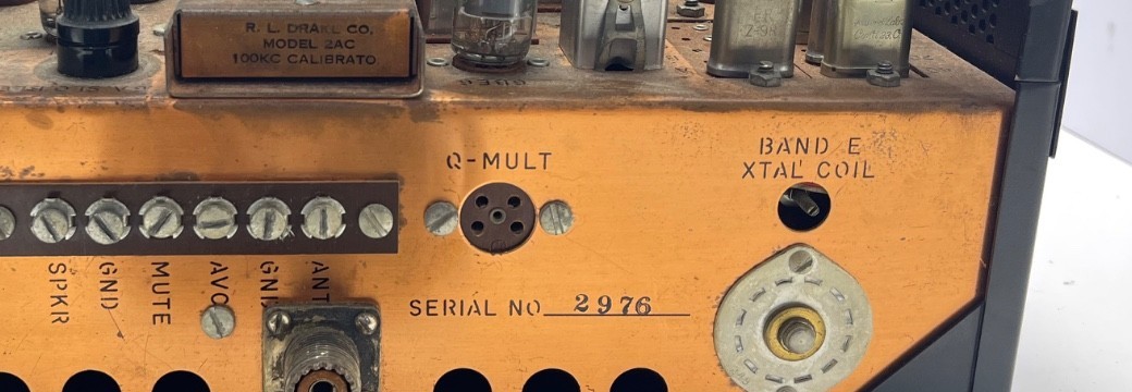 Drake 2-B rear apron stamped SERIAL NO 2976