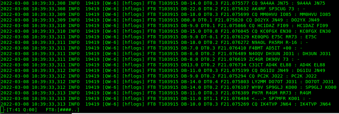 Example of FT8 Captures By the Software Digiskimmer